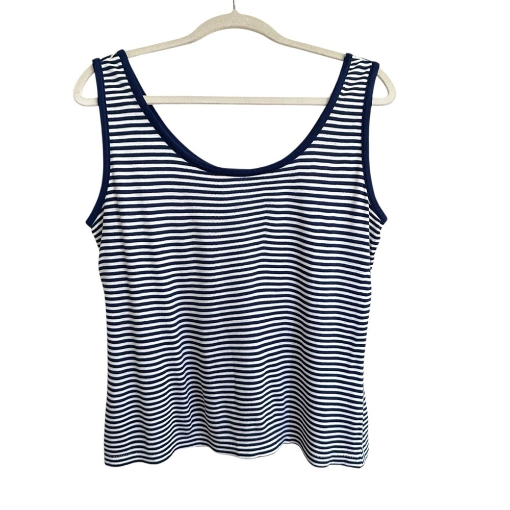 KUPRA by Zado Vintage Nautical Navy and White Stripe Knit Tank Top Made in Japan